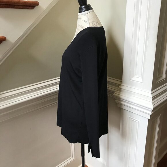 Theory Britona Lustrate Oversized Sweater Womens Medium Black V-Neck Long Sleeve - Picture 9 of 11